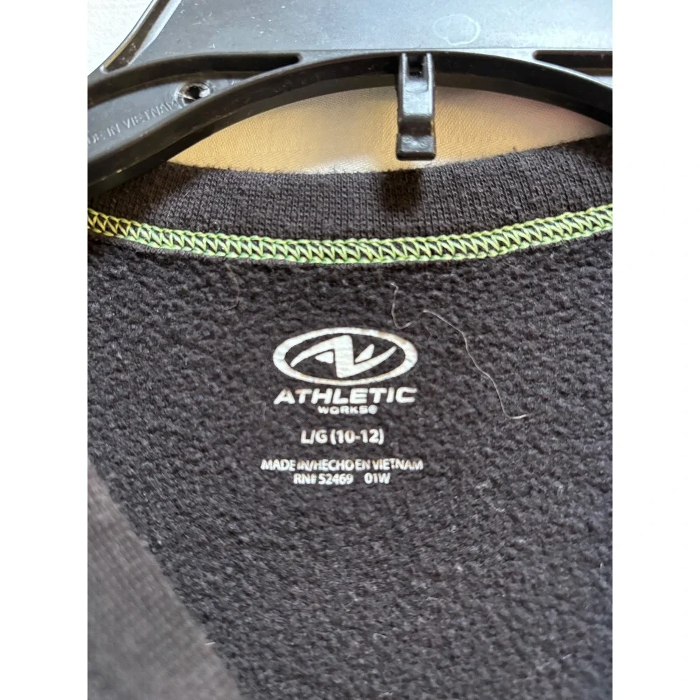 Athletic Works Kids L 10-12 Black Long‎ Sleeve Crewneck Sweatshirt - Picture 3 of 5